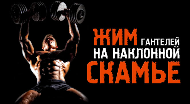 Жим гантелей на наклонной скамье лёжа
